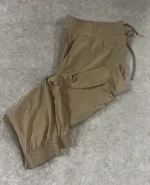 Athleta‎ Brooklyn Textured Jogger Tan Windowpane Print Sz 24