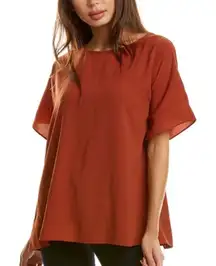 Crosby by Mollie Burch XL Kendall Top Orange Drape Kaftan Top Lagenlook boxy