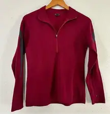 REI Red Quarter Zip Lightweight Sweatshirt Sweater Hiking Running Medium