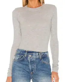 Revolve Gray Long-Sleeve Waffle‎ Shirt XS