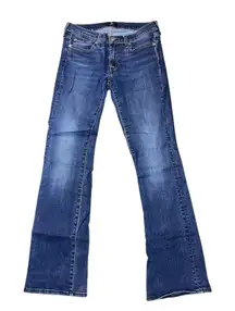 7 For All Mankind Original Bootcut Womens Jeans 28x32 TALL Dark Wash Low Rise