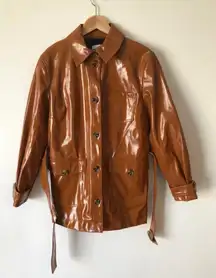 Chicago brown belted vinyl coat