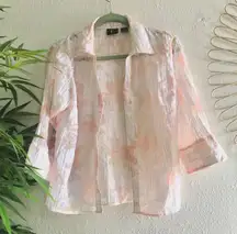 A.L.C. Floral Ethereal button down up shirt 3/4 sleeve