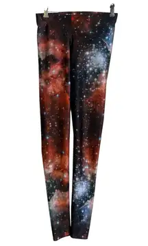 Blackmilk Galaxy Leggings Womens Small Red Cosmic Space Stars Art Stretch