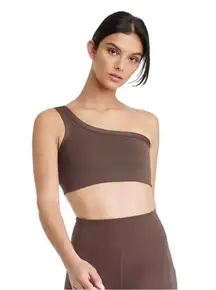 All in motion light support brushed sculpt asymmetrical sports bra - large