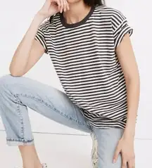 Madewell Whisper Cotton Rib Crewneck Short Sleeve Tee Medium Women’s Gray