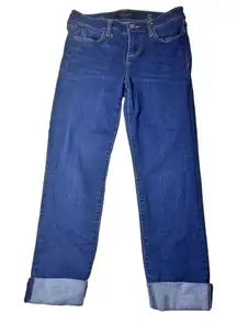 Liverpool Capri Pant‎ Women's Blue Dark Wash Capri Jeans Petite 2/26