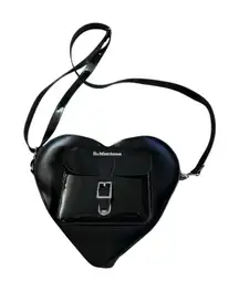 Dr. Martens Women's Black Leather Heart Shaped Crossbody Straps Backpack