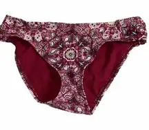 Reel Legends Burgundy Paisley Bikini Swim Bottoms Women's Size Small