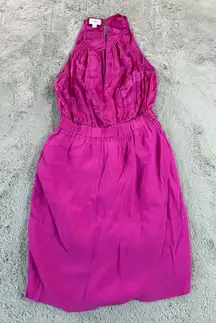 Witchery Women Dewberry Dress Size 8 Hot Pink Sleeveless Halter Neck Silk‎ Party