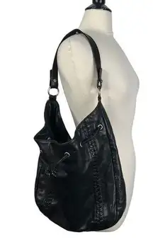 Lauren Ralph Lauren Black Leather Purse Hobo Shoulder Bag