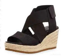 Eileen Fisher Willow Perforated Nubuck Espadrille Sandal Size 9