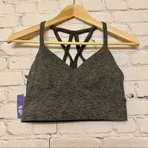 JoyLab Women’s Strappy Longline Brushed Jersey Bra Charcoal Heather NWT