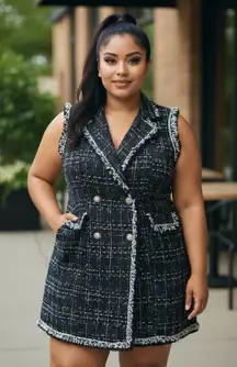 Miami Chic Black Tweed Sleeveless Vest Dress size xl a-44