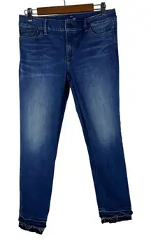 White House‎ Black Market Women's Size 4 Slim Ankle Denim Jeans Raw Hem Sparkle