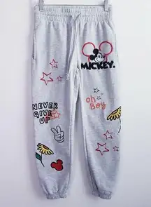 Disney Mickey Mouse Embroidered Y2k Abstract Joggers