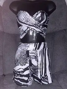 All over Print Biker shorts and Bandeau Top set— XS