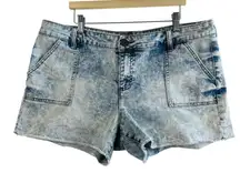 KUT from the Kloth‎ Denim Gerri Shorts Fray Hem Acid Wash Pockets Size 14 Retro