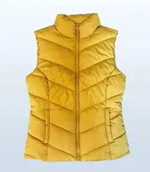 Puffer Quilted Vest in Yellow, Size XS