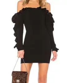 cinq a sept rosemarie ruffle off shoulder dress