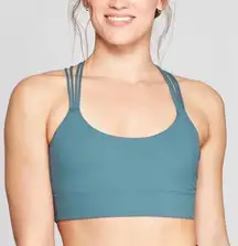 JOYLAB | Strappy Twist Back Teal Padded Sports Bra Size L