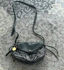 Juicy Couture Y2K Leopard Print Satchel Black Silver