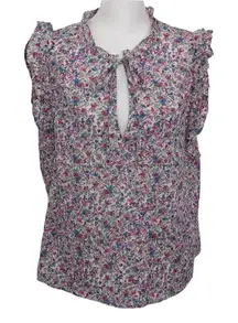 BB Dakota Floral Blouse Size Medium NWT Coquette Cotton Floral Peasant Top