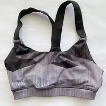 Forever 21 Black Grey Print Racerback Sports Bra S