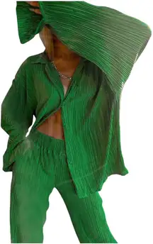 Amazon Green Button Down Long Sleeve