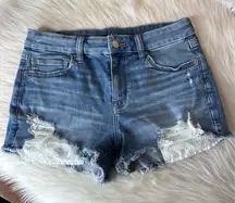 American Eagle Curvy High Rise Shortie Size 6 Jean Shorts