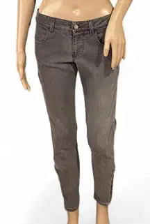 Stella McCartney Made in Italy Grey Low-rise Skinny Jeans Size 28 Ankle Zip EUC