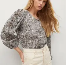 Mango MNG Animal print blouse NWT