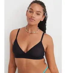 Aerie SMOOTHEZ Mesh Bralette True Black Size Small