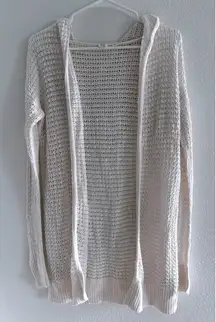Gap Cardigan Womens Small White Crochet Cotton Hooded Beach Resort‎ Swim Boho