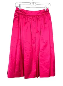 Trina Turk Swank‎ Skirt Size 0 Pleated Midi Bright Pink A-Line Full Lined NWT