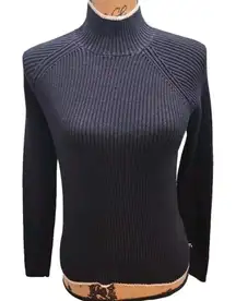 IZOD‎ Womens Size M Sweater Sweater Turtleneck Dark Blue Ribbed