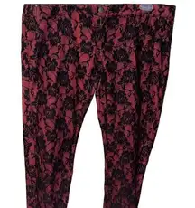 Celebrity Pink  Black and Red Paisley Lace Pants