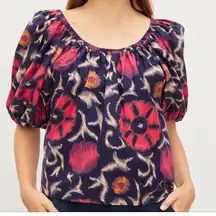 Velvet by Graham & Spencer Edlin Printed Silk Cotton Voile, Twilight,Large, NWT