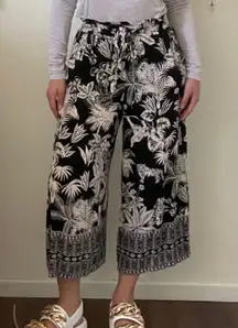 Black And Beige Tropical Lounge Pants