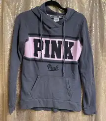 PINK Victorias Secret gray/pastel pink pullover hooded sweater, XS