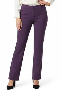 Betabrand Purple Straight Leg Pants 1X Petite Stretch Professional Workwear