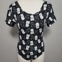 Mrp Rt black cat print bodysuit size large