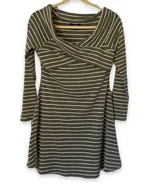 Very J Ribbed Off Shoulder Striped Dress Size Small