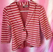 Striped blazer with lace back