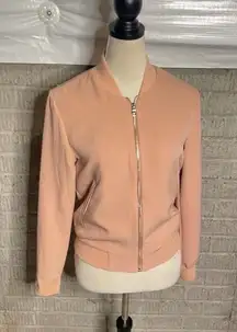 Bagatelle Women's Peach Bomber Jacket Size S Full Zip Casual Lightweight