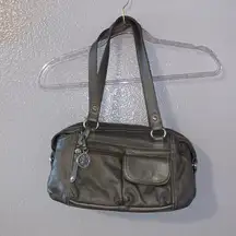 Croft & Barrow silver leather handbag