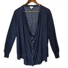 Garnet Hill Easy Linen Drape Cardigan