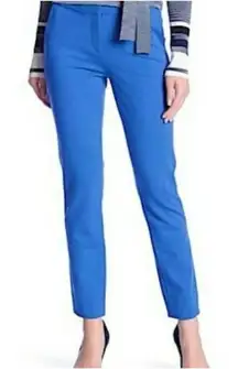 Diane Von Furstenberg Blue Gian Wool Blend Slim Skinny Trouser Pant Zip Ankles 6