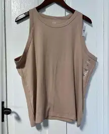 Gap NWT  High neck ribbed champagne tank size XXL