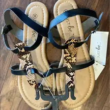 NWT Leapard Strap Sandals sz 8